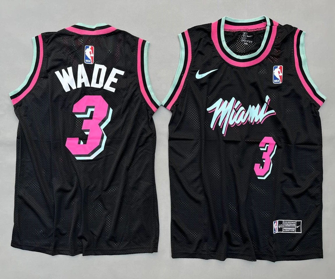 قميص NBA " MIAMI  " اسود في فوشيا